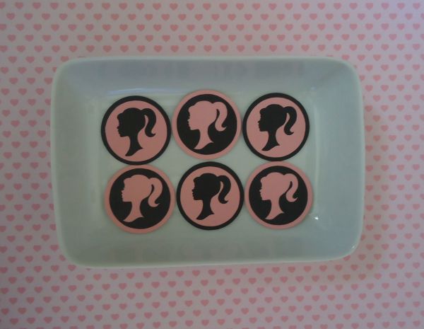 Recorte /aplique Em Scrap fichas Barbie